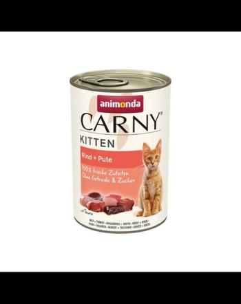 ANIMONDA Carny Kitten Beef&amp;Turkey 400 g Cnserva hrana umeda pisoi, cu vita si curcan