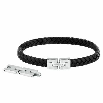 Trussardi Brățară originală neagră din piele T-Leather TJAXV19