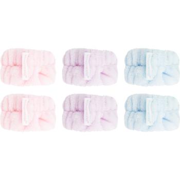 Brushworks Pastel Microfibre Wrist Wash Bands brățară absorbantă pentru spălarea feței 6 buc