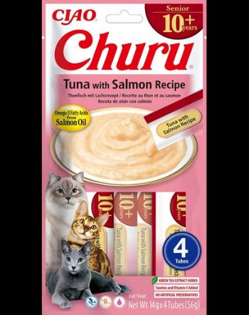 INABA Churu Cat Senior Tuna with Salmon 4x14g recompensa pisici senioare cu ton si somon