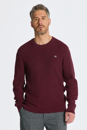 PULÓVER GANT COTTON TEXTURE C-NECK RED SHADOW