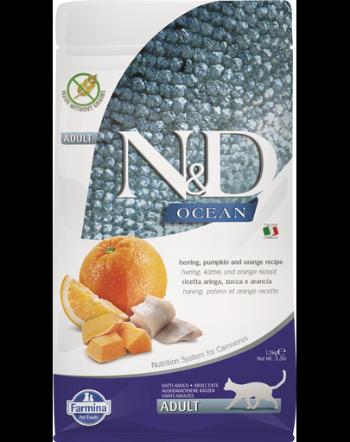 FARMINA N&amp;D Ocean Adult Hrana pisici adulte, cu hering, dovleac si portocale 1,5 kg