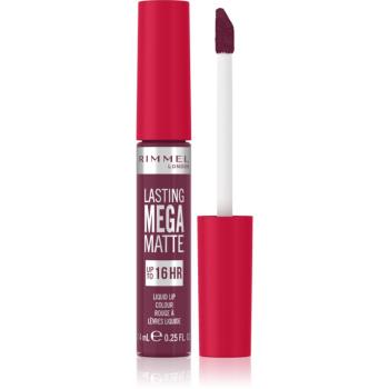 Rimmel Lasting Mega Matte ruj lichid mat, cu textură lejeră 16 de ore culoare Rock Me Purple 7,4 ml