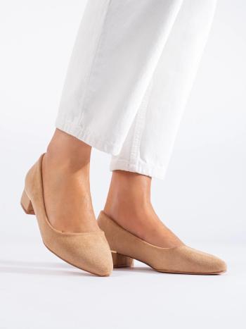 Pantofi cu toc plat de dame bej