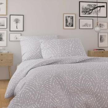 Lenjerie de pat din bumbac Qualitytex Nordic Astra gri , 140 x 220 cm, 70 x 90 cm