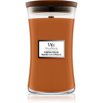 Woodwick Pumpkin Praline lumânare parfumată cu fitil din lemn 610 g