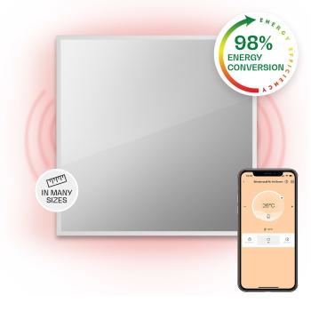 Klarstein La Palma 500 smart, încălzitor, 2 în 1, infraroșu, 60 x 60 cm, 500W, partea frontală cu oglindă