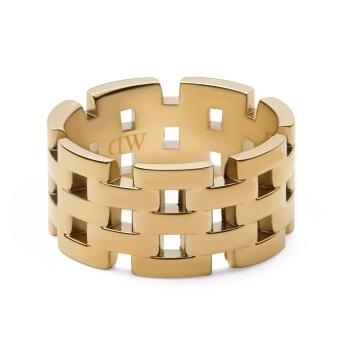 Daniel Wellington Inel impresionant din oțel, placat cu aur 5-Link DW0040100 56 mm