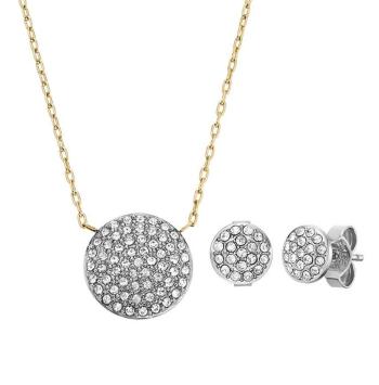 Fossil Set de bijuterii din oțel bicolor cu zirconi JF04815SET (colier, cercei)