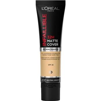 L'ORÉAL PARIS Infaillible 32H Matte Cover 200 Golden Sand matující make-up 30 ml (3600523784455)