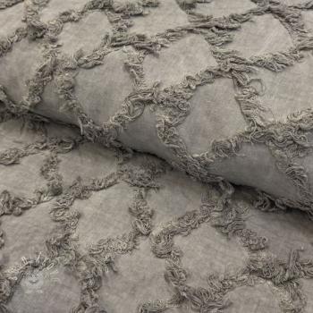 Bavlnená látka s ľanom Vintage Fringe Diamonds grey