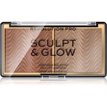 Revolution PRO Sculpt And Glow paletă pentru contur și iluminare culoare Light-Medium 8 g