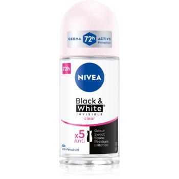 Nivea Invisible Black & White Clear deodorant roll-on antiperspirant pentru femei 50 ml