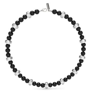 Guess Colier din mărgele pentru bărbați Edgy Styles JUMN04056JWSTBKT/U