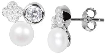 JwL Luxury Pearls Cercei fini cu perlă naturală șu pietre de zircon JL0539