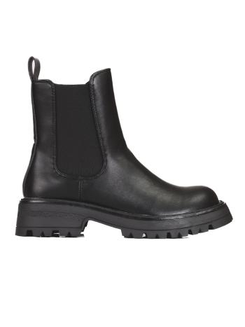 Botine de designer pentru femei negru cu toc plat