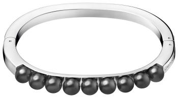 Calvin Klein Brățară solidă din oțel cu margele negre Circling KJAKMD04010 5,4 x 4,3 cm - XS