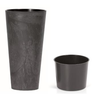 Ghiveci TUBUS SLIM BETON EFFECT cu inserție 30 cm,antracit, antracit, 4HOME