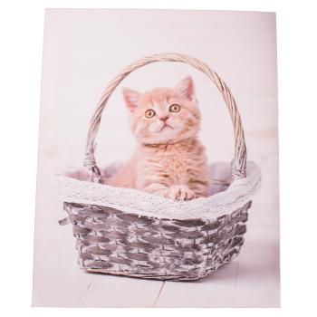 Tablou pe pânză Kittie in basket, 30 x 40 cm