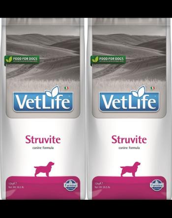 FARMINA Vet Life Dog Struvite 2x12 kg dieta caini adulti cu afectiuni tract urinar inferior