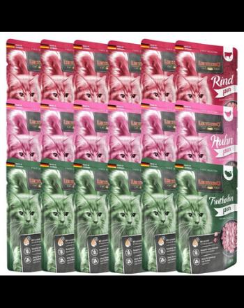 LEONARDO Finest Selection hrana pisica 18x85 g mix arome vita, pui, curcan