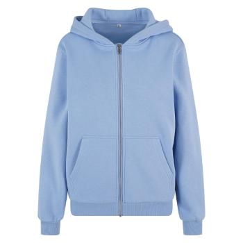 Build Your Brand Hebká dámska mikina na zips Fluffy - Svetlomodrá | L