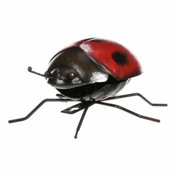 Decor de grădină din metal pentru agățat Buburuza, 14 x 16 x 7 cm