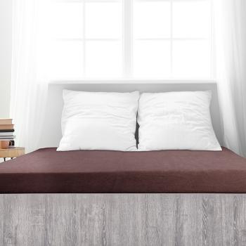 Cearșaf de pat 4Home din frotir Ideal maro închis, 90 x 200 cm, maro închis, 90 x 200 cm