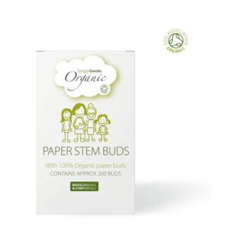 Simply Gentle Organic Paper Stem Buds bețișoare din bumbac 200 buc