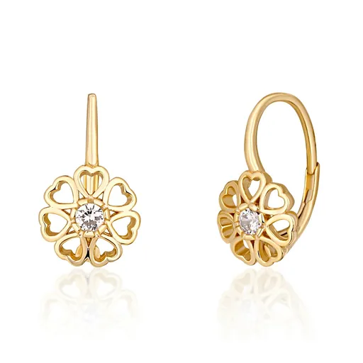 JVD Cercei placați cu aur Floare in formă de inimă SVLE1514XH2GO00