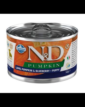 FARMINA N&amp;D Pumpkin Puppy Lamb, pumpkin, blueberry 140 g conserva cu miel, dovleac si afine pentru catelusi