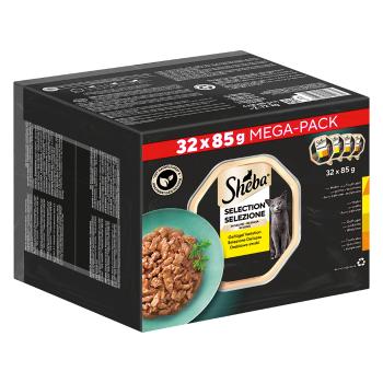 64x85g Sheba variációk tálcás multipack Selection szószban nedves macskatáp