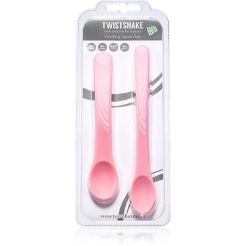 Twistshake Feeding Spoon Set linguriță 4+m Pastel Pink 2 buc