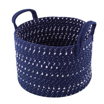Altom Bavlněný kulatý košík Dark blue, 28 x 20 cm, pr. 28 cm
