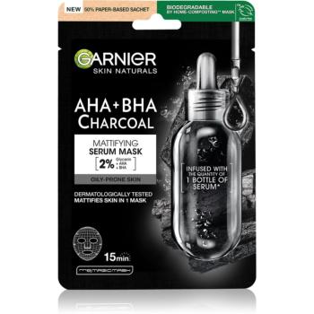 Garnier Skin Naturals Pure Charcoal mască textilă neagră, cu extract din alge marine 28 g