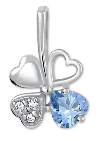 Brilio Silver Pandantiv din argint trifoi 446 001 00349 04 - albastru deschis