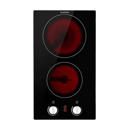 Klarstein EasyCook Domino, plită din sticlă ceramică, 3000 W, buton rotativ, negru