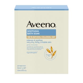 Aveeno Baie liniștitoare cu fulgi de ovăz (Soothing Bath Soak) 8 x 42 g