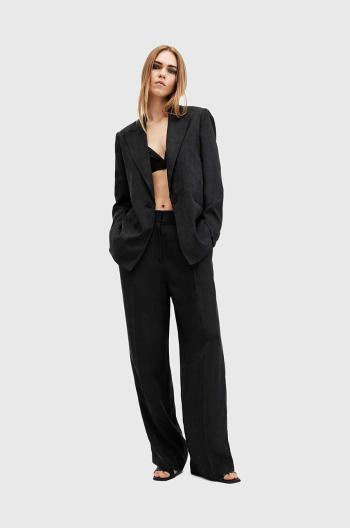 AllSaints nadrág AVERIE TEN TROUSER női, fekete, magas derekú széles, W027QC