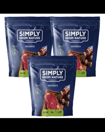 SIMPLY FROM NATURE Carnaciori pentru caini, cu carne de cerb 3 x 200 g