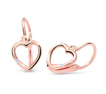 Cutie Jewellery Cercei in formă de inimă din aur cu zircon C2761-10-X-4 alb