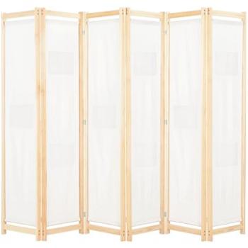 6dílný paraván krémový 240 x 170 x 4 cm textil (248174)