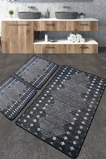 Set covorase de baie, L'essentiel Maison, Geesle, Poliester, Multicolor