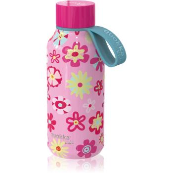 Quokka Solid Kids sticlă termos cu dispozitiv de prindere Flowers 330 ml