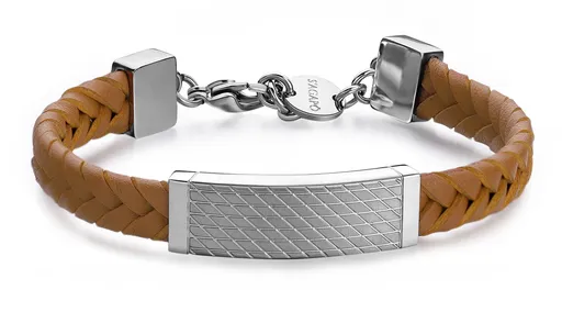 S'Agapõ Brățară maro din piele pentru bărbați Ripple SRP71