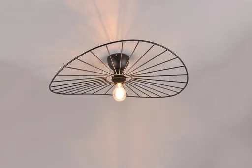 Plafoniera Chapeau, RL, 60x15.4 cm, 40W, 1x E27, metal, negru mat