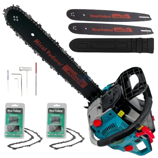 Drujba Micul Padurar 5200, 52CC, 2.7CP, 2 lame de 40cm si 2 Lanturi,pas 0.325, Pornire Rapida