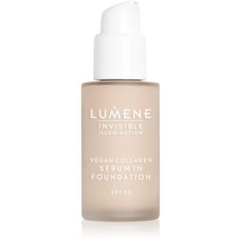 Lumene Invisible Illumination Vegan Collagen Serum in Foundation make-up cu textura usoara cu efect de nutritiv SPF 30 0.5 30 ml
