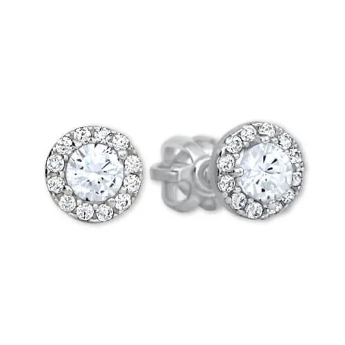 Soliter Cercei rotunzi aurii cu cristal clar 239 001 00806 07