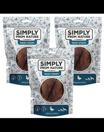 SIMPLY FROM NATURE Meat Strips Benzi carne rata si mar pentru caini 3x80 g